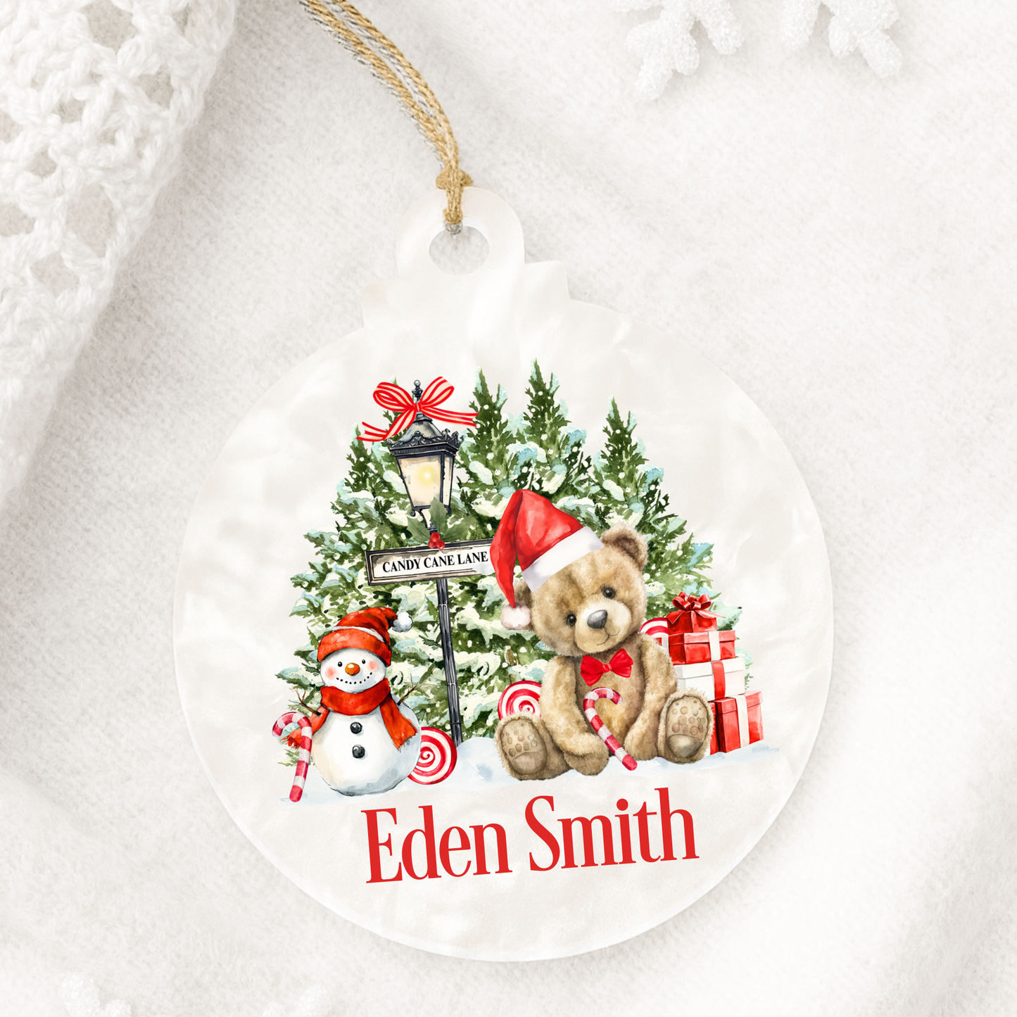 Personalised Candy Cane Lane Bauble