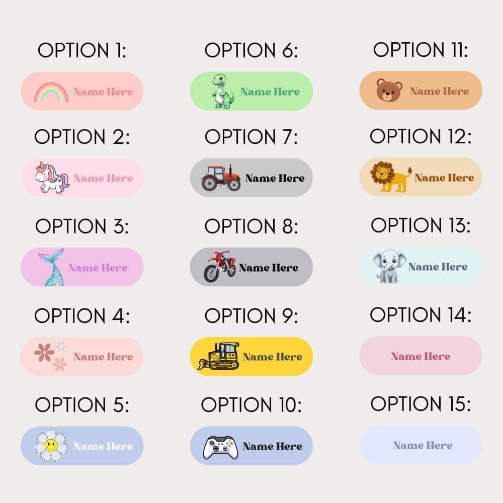 Set Of 33 Iron In Name Labels