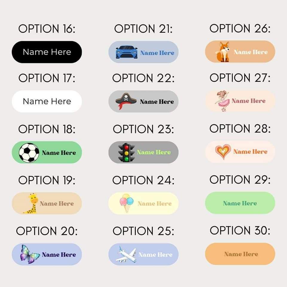 Set Of 33 Iron In Name Labels