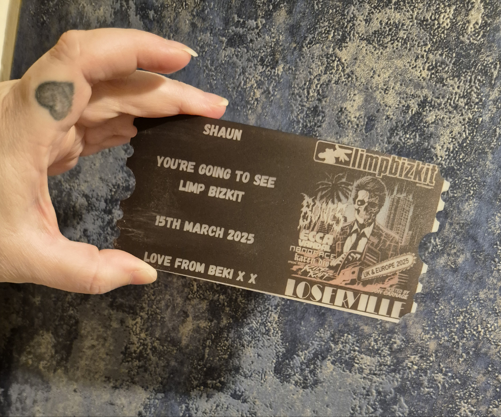 Personalised Acrylic Ticket Gift