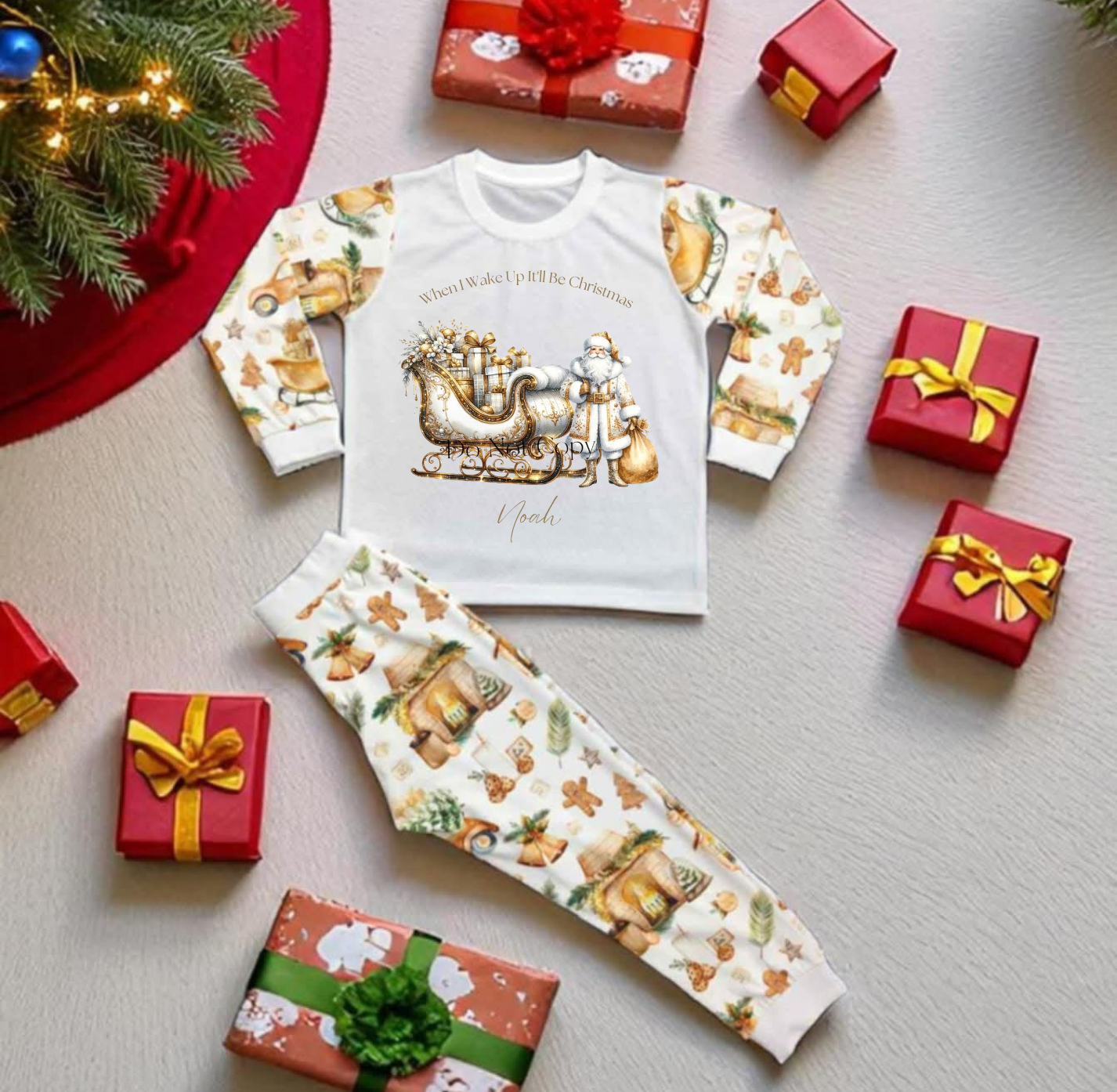 Pre-Order Personalised Beige Christmas (Kids)