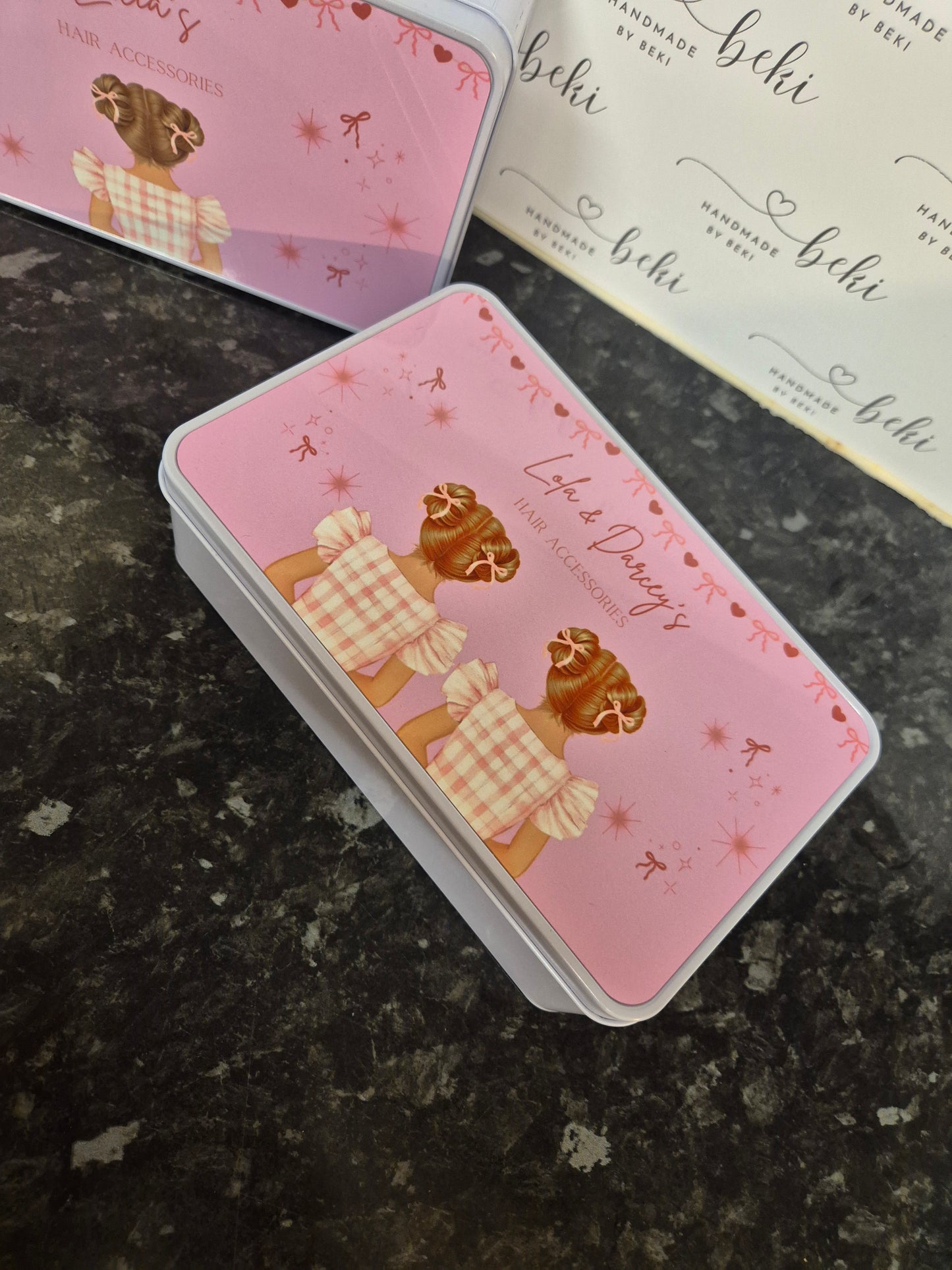 Personalised Hair Accessories Tin