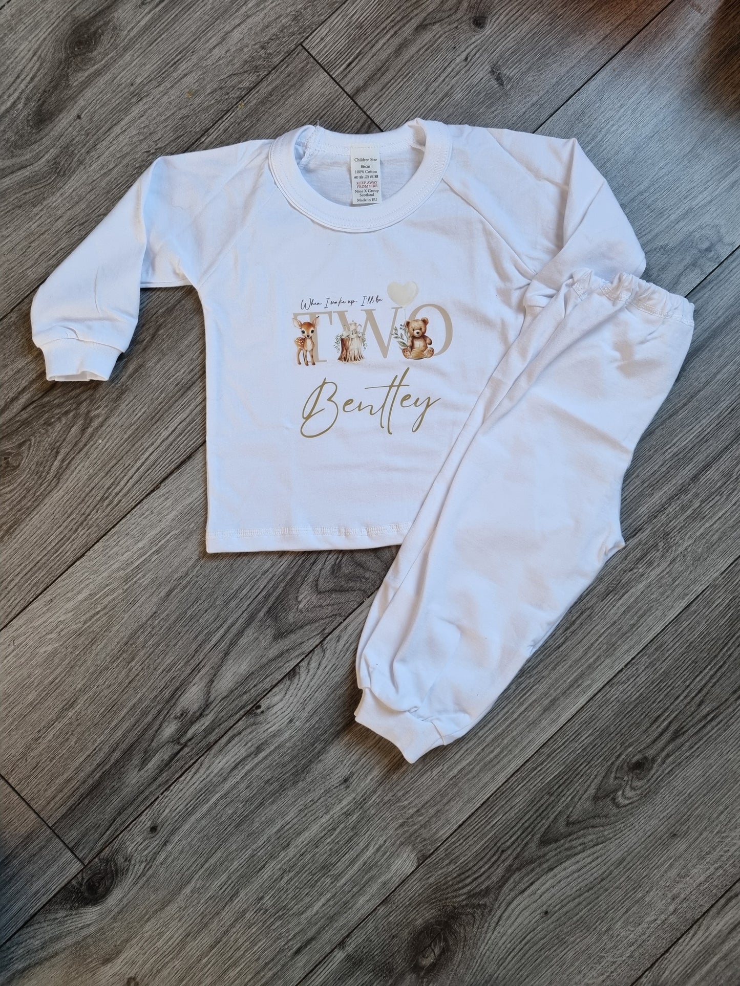 When I Wake Up Birthday PJs - Woodland Design