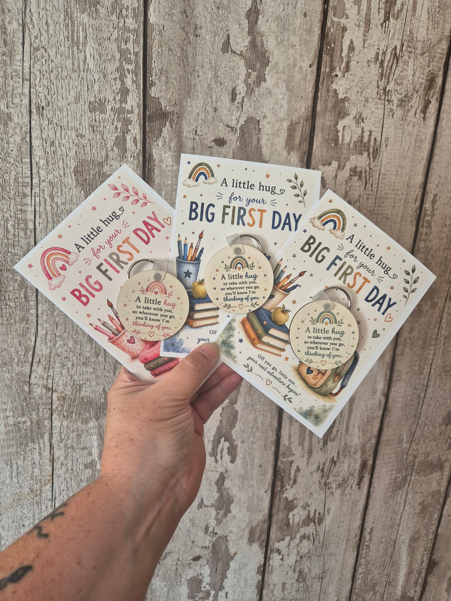 Big First Day Hug Keyrings