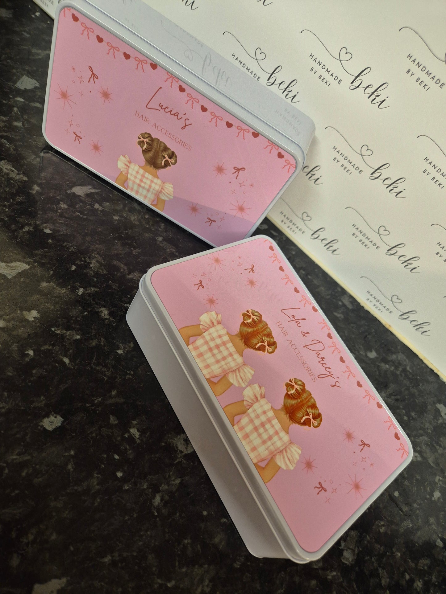 Personalised Hair Accessories Tin