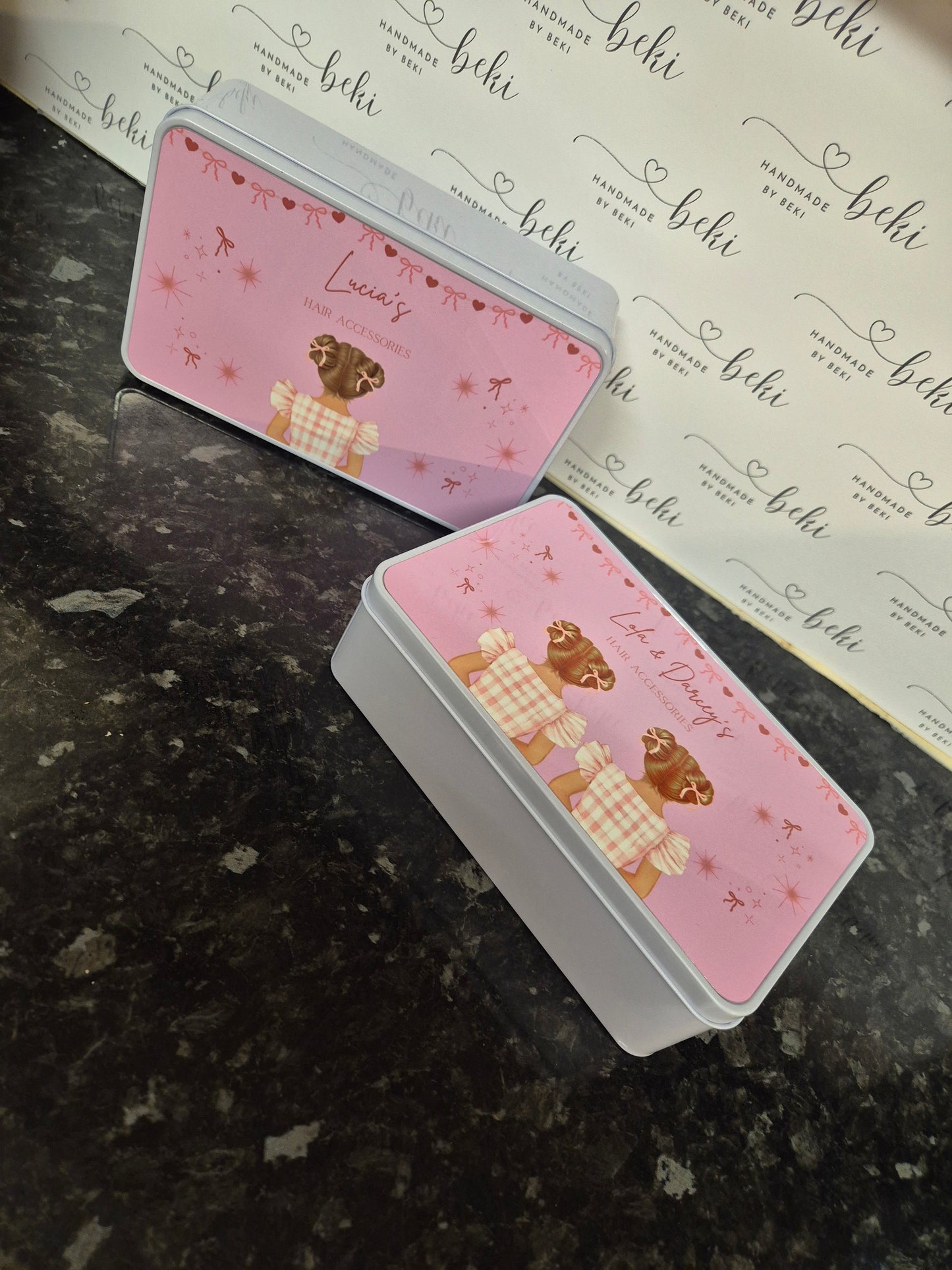 Personalised Hair Accessories Tin