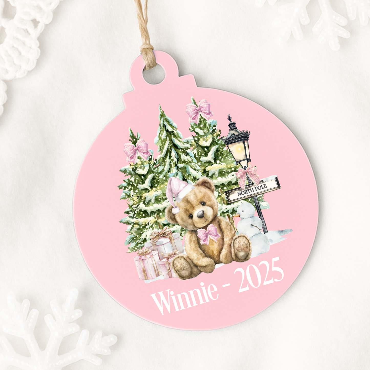 Personalised Teddy Christmas Bauble