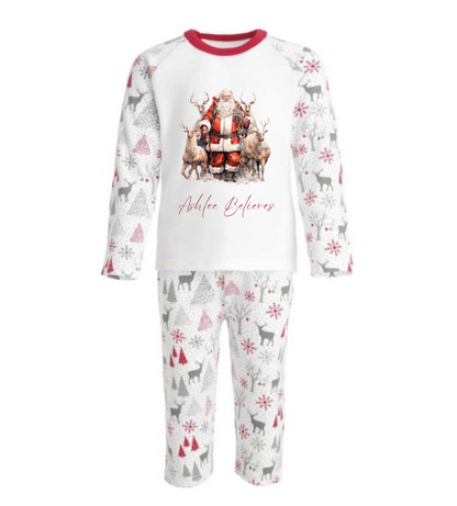 Grey & Red Reindeer Matching PJs