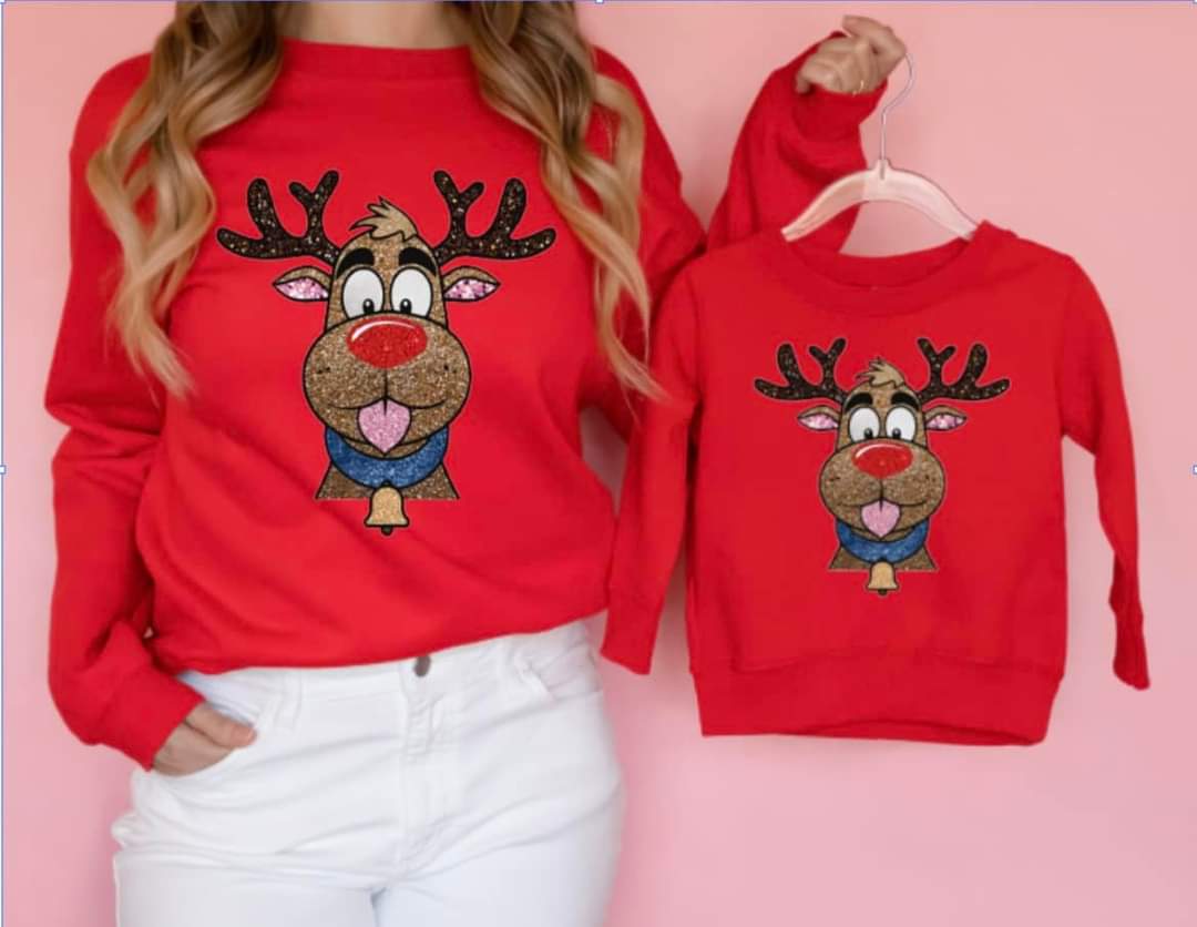 Reindeer Mama & Mini Matching Jumpers (Adult)