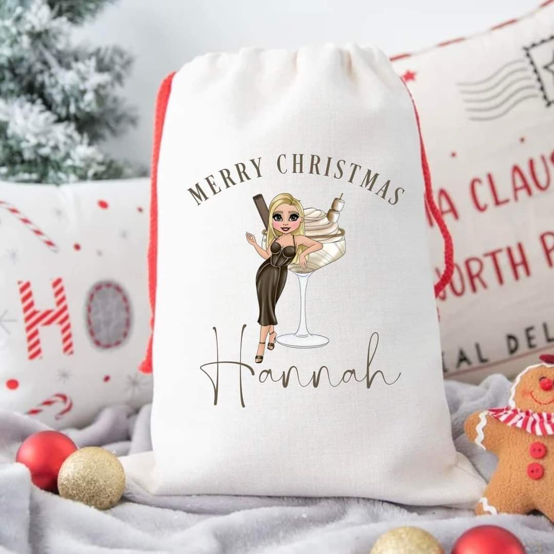 Cocktail Dolly Santa Sack