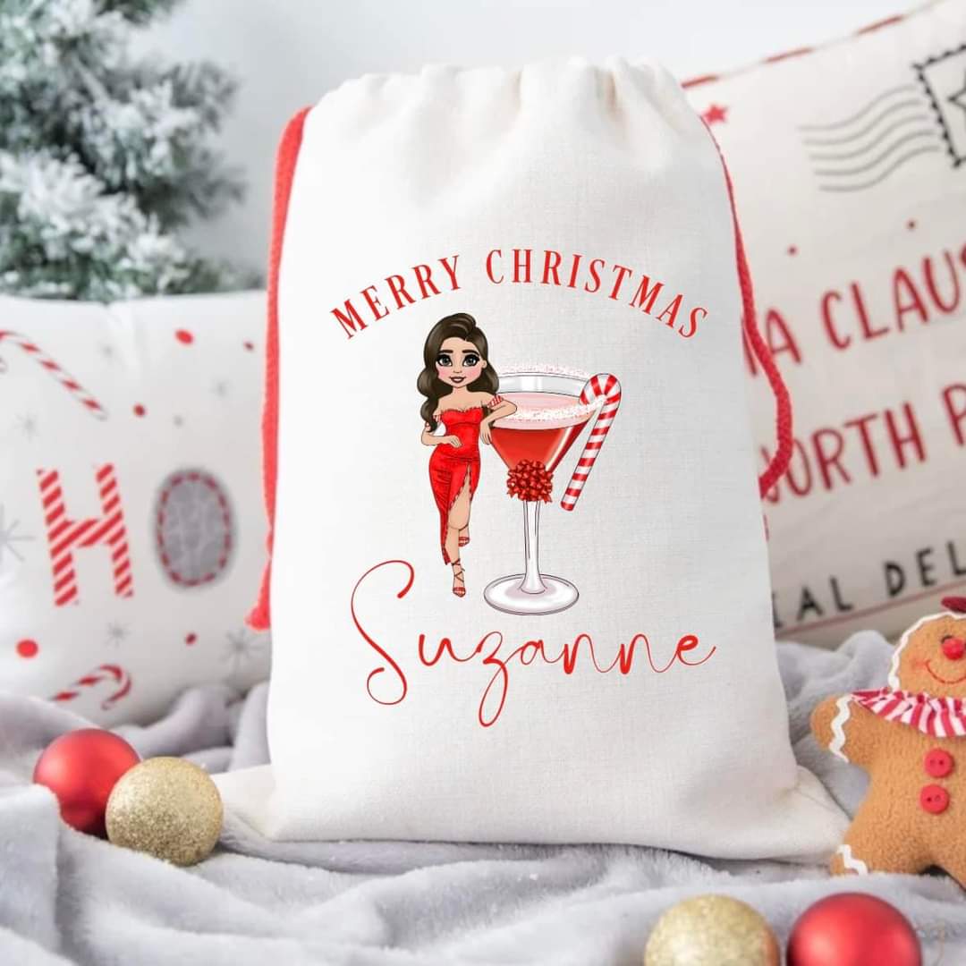 Cocktail Dolly Santa Sack