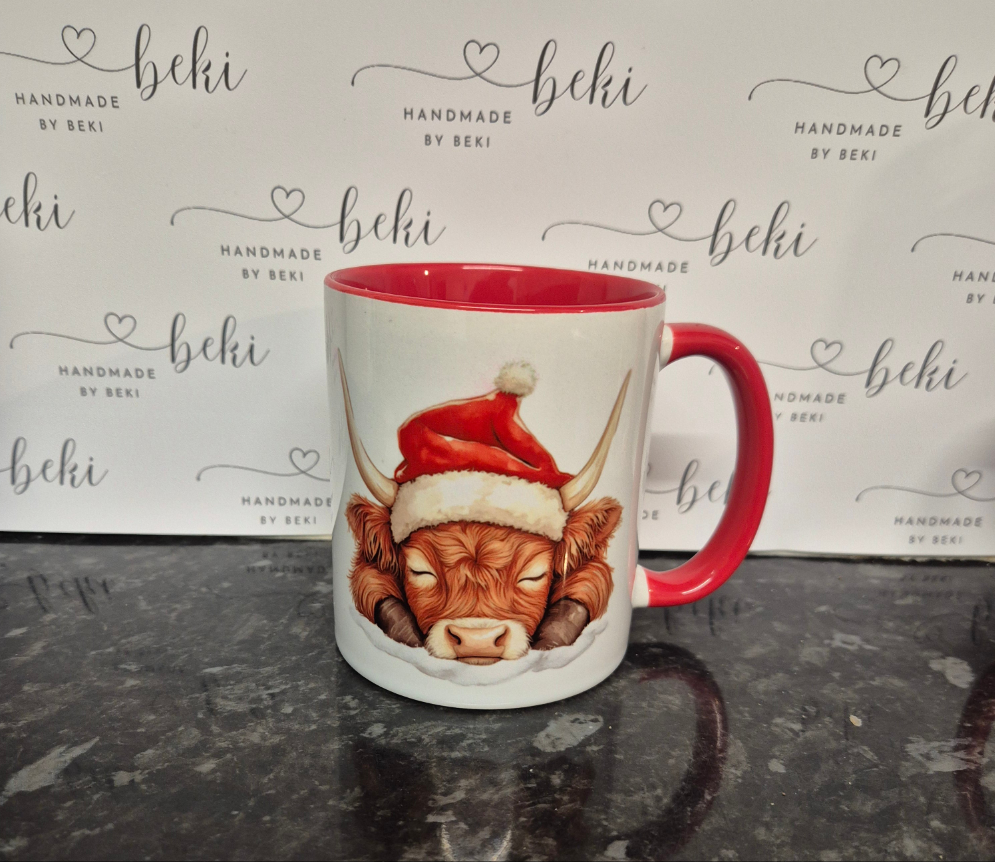 Christmas Highland Cow Mug