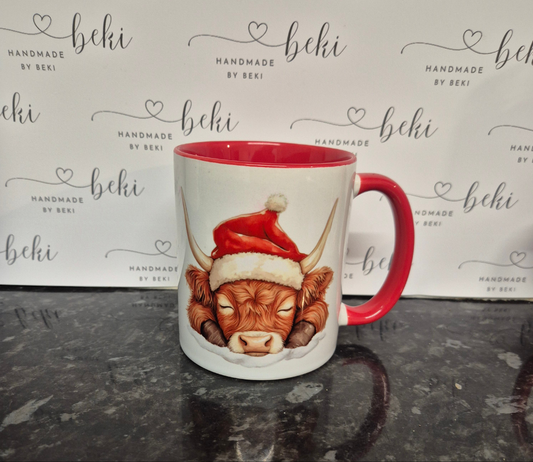 Christmas Highland Cow Mug