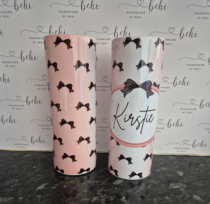Pink & Black Bow Tumbler