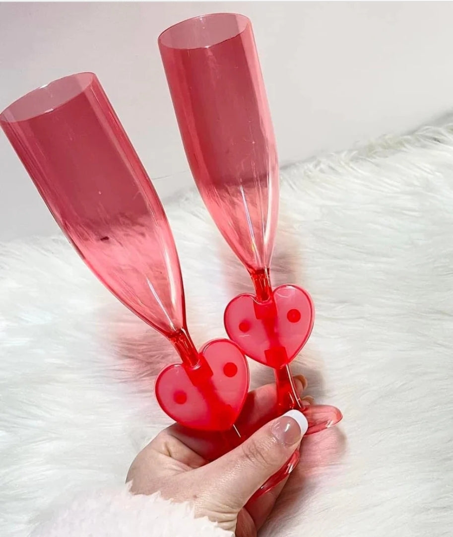 Heart Champagne Flutes