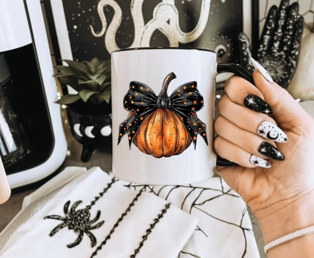 Bow Pumpkin Mug