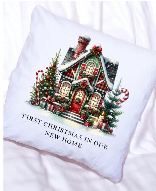 First Christmas In Our New Home Cushion