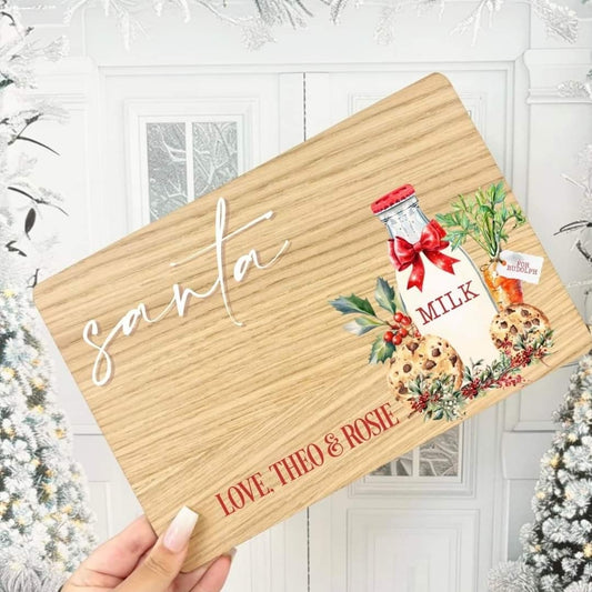Santa's Personalised Milk & Cookie Tray