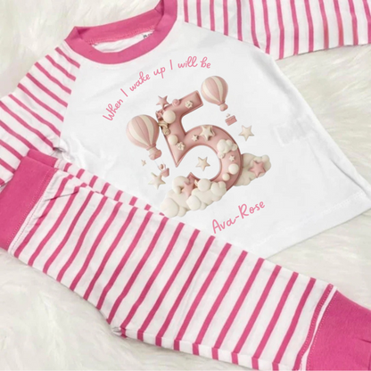 When I Wake Up Birthday PJs - 3D Number Design