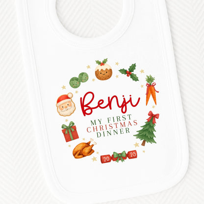 First Christmas Dinner Bib
