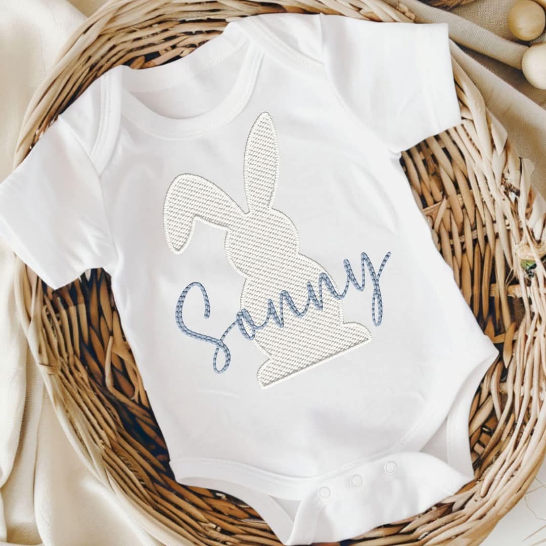 Embroidery Effect Personalised Baby Vest