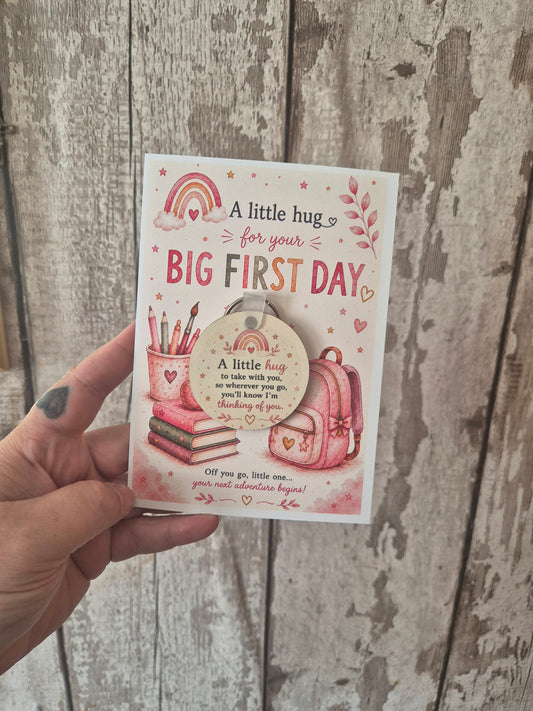 Big First Day Hug Keyrings