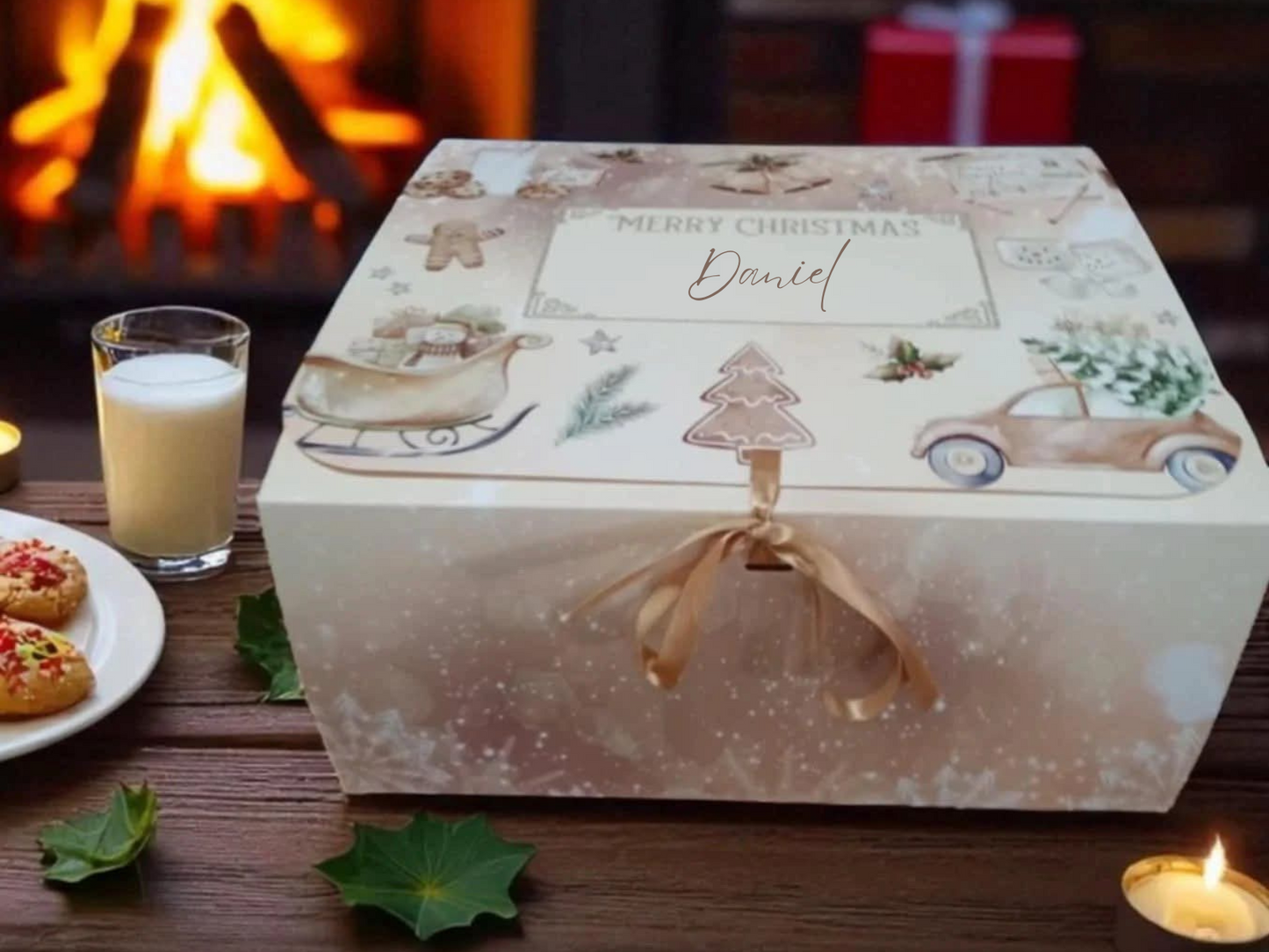Beige Christmas Gift Box - (Pre-Order)