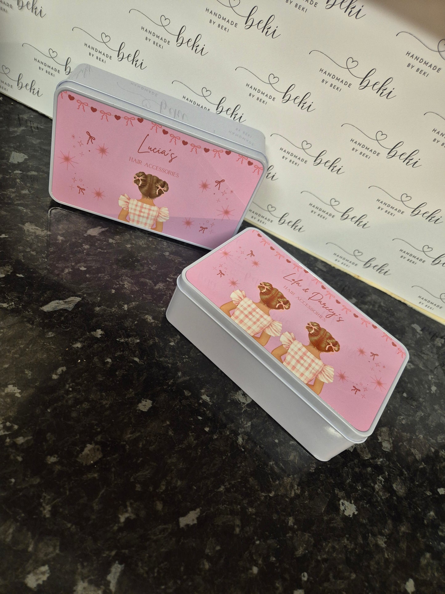 Personalised Hair Accessories Tin