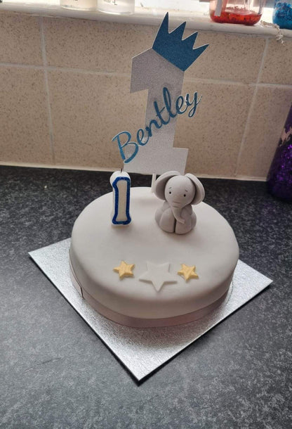 Birthday Cake Topper - Crown & Number