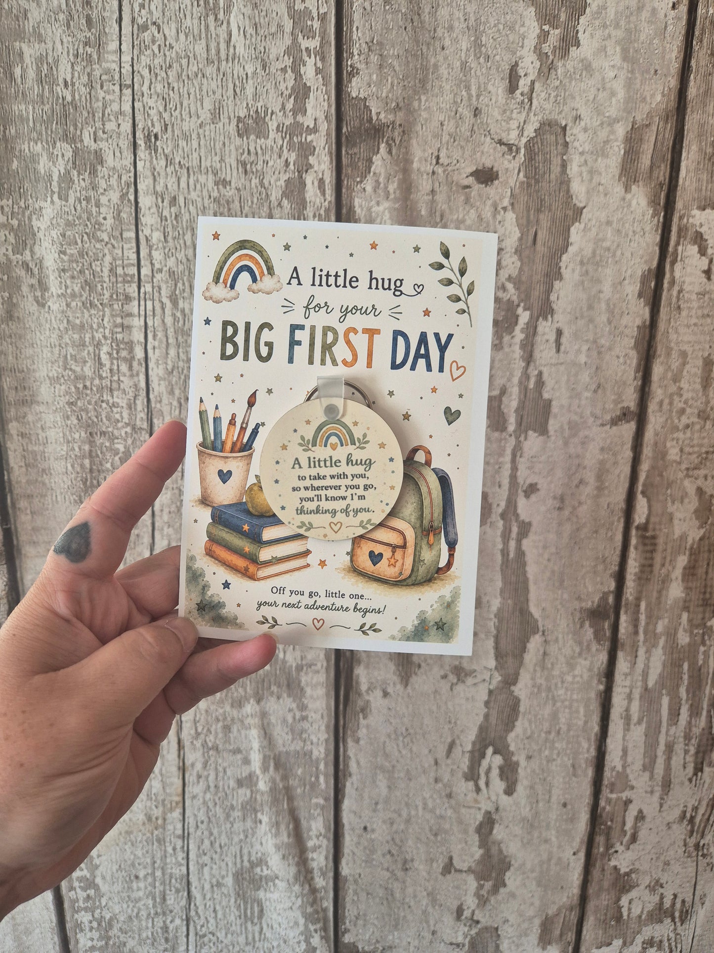 Big First Day Hug Keyrings