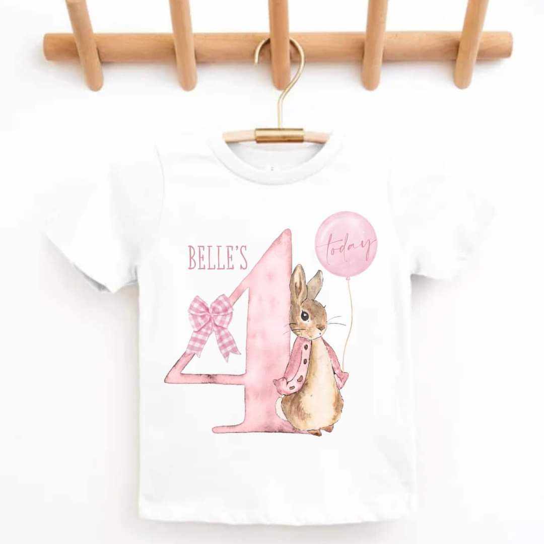 Rabbit Birthday T-Shirt (Girls & Boys)