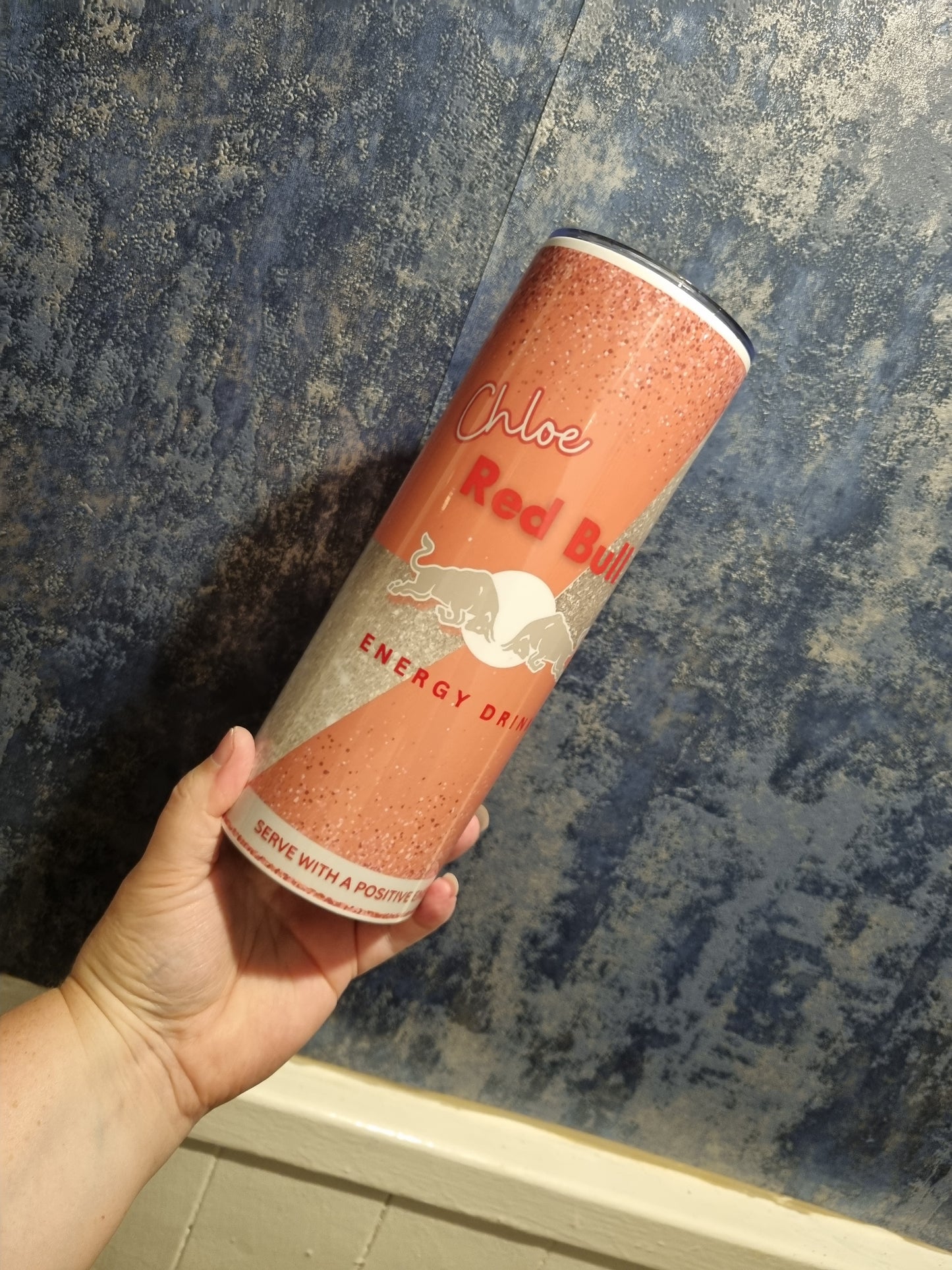 Personalised Pink Red Bull Tumbler