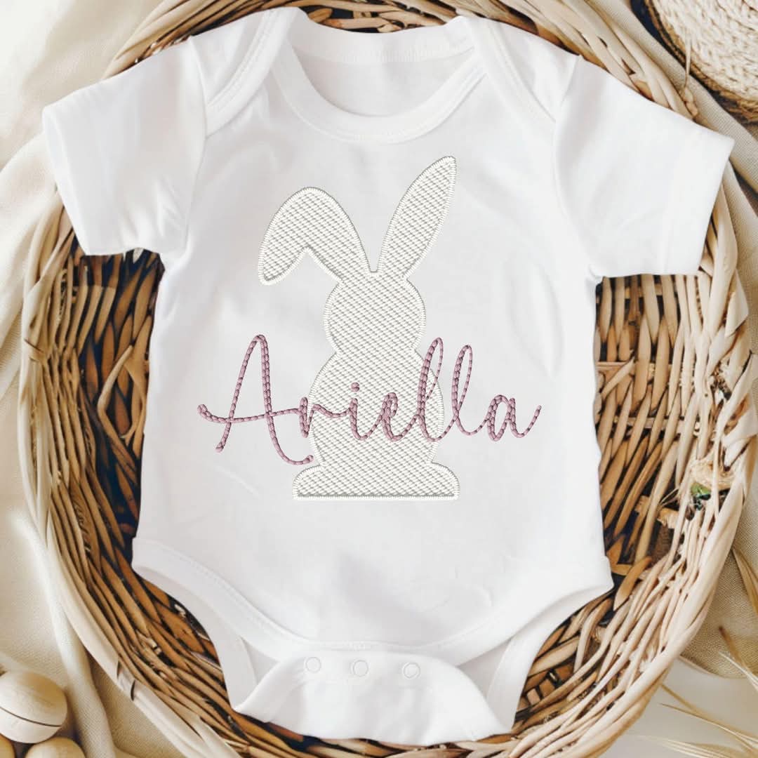 Embroidery Effect Personalised Baby Vest