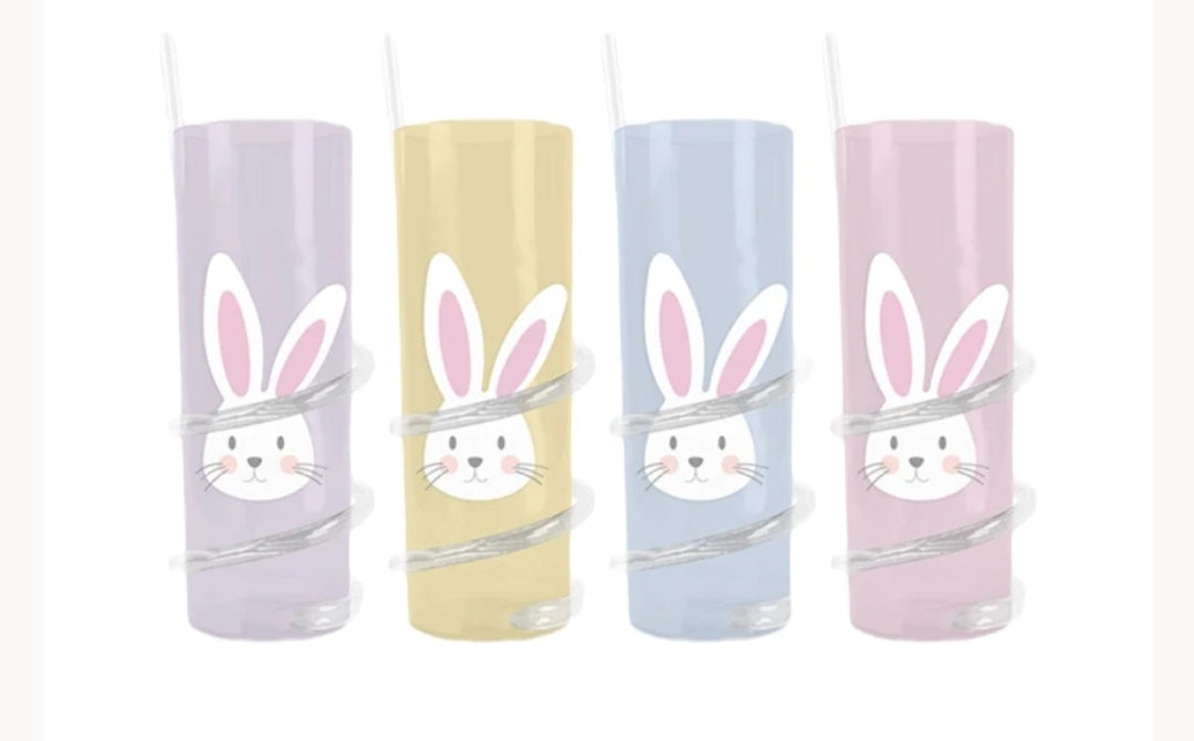 Easter Bunny Swirly Straw Cups